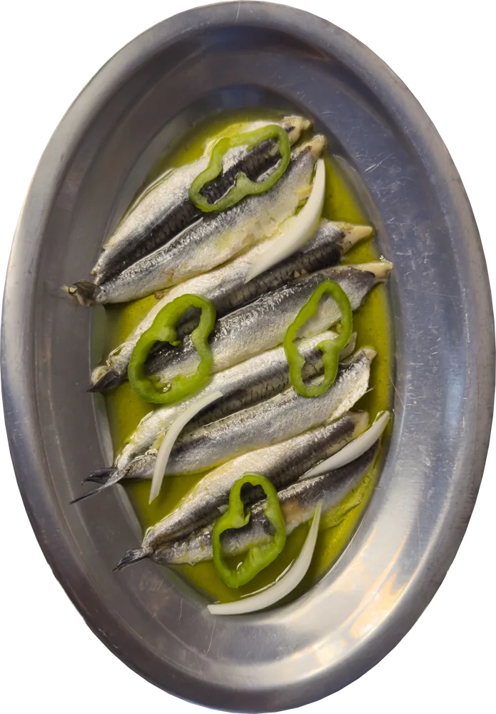 Boquerones en aceite verde con pimiento